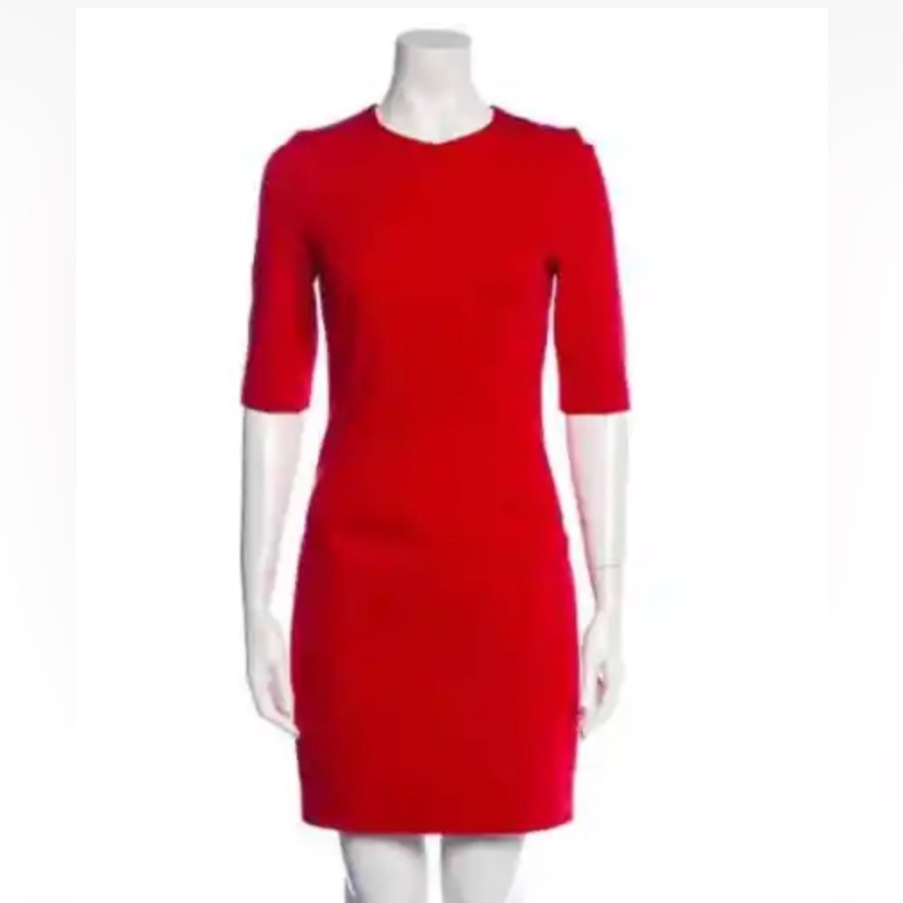 Akris Punto Red Ponte Sheath Dress Size 10